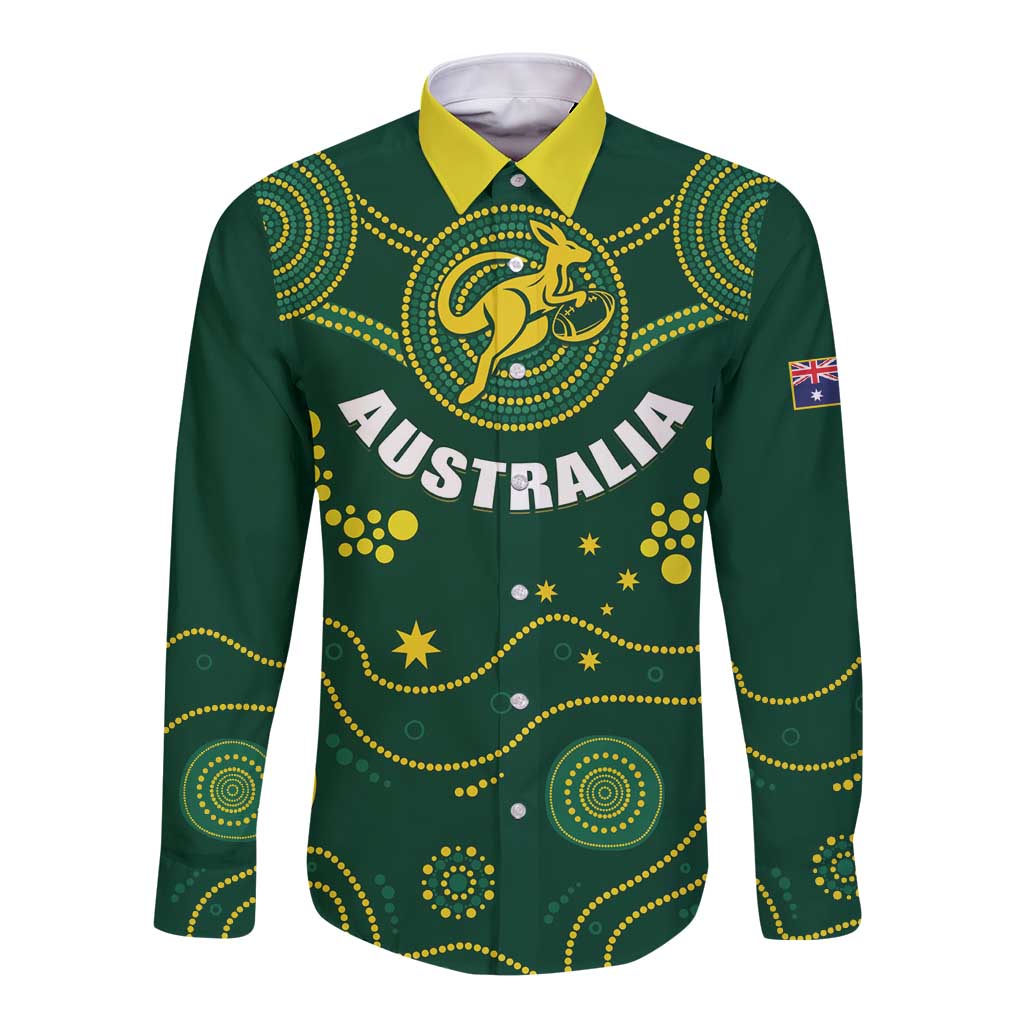 Australia 2024 Rugby Long Sleeve Button Shirt Go Wallabies