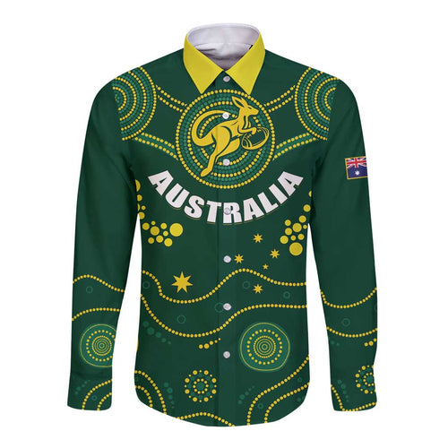 Australia 2024 Rugby Long Sleeve Button Shirt Go Wallabies