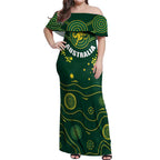 Australia 2024 Rugby Off Shoulder Maxi Dress Go Wallabies