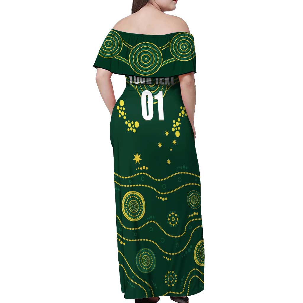 Australia 2024 Rugby Off Shoulder Maxi Dress Go Wallabies