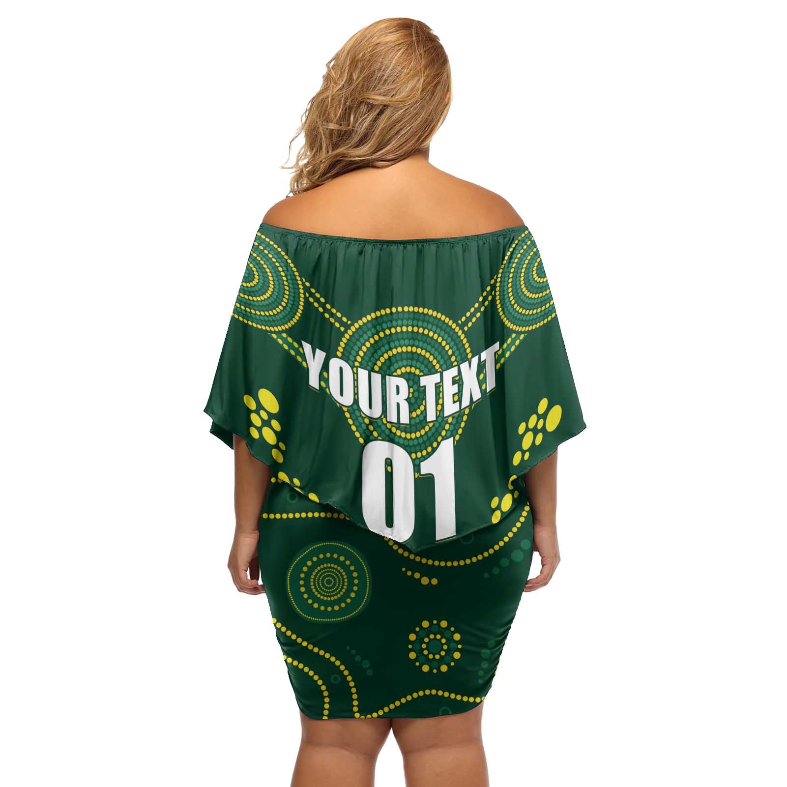 Australia 2024 Rugby Off Shoulder Short Dress Go Wallabies