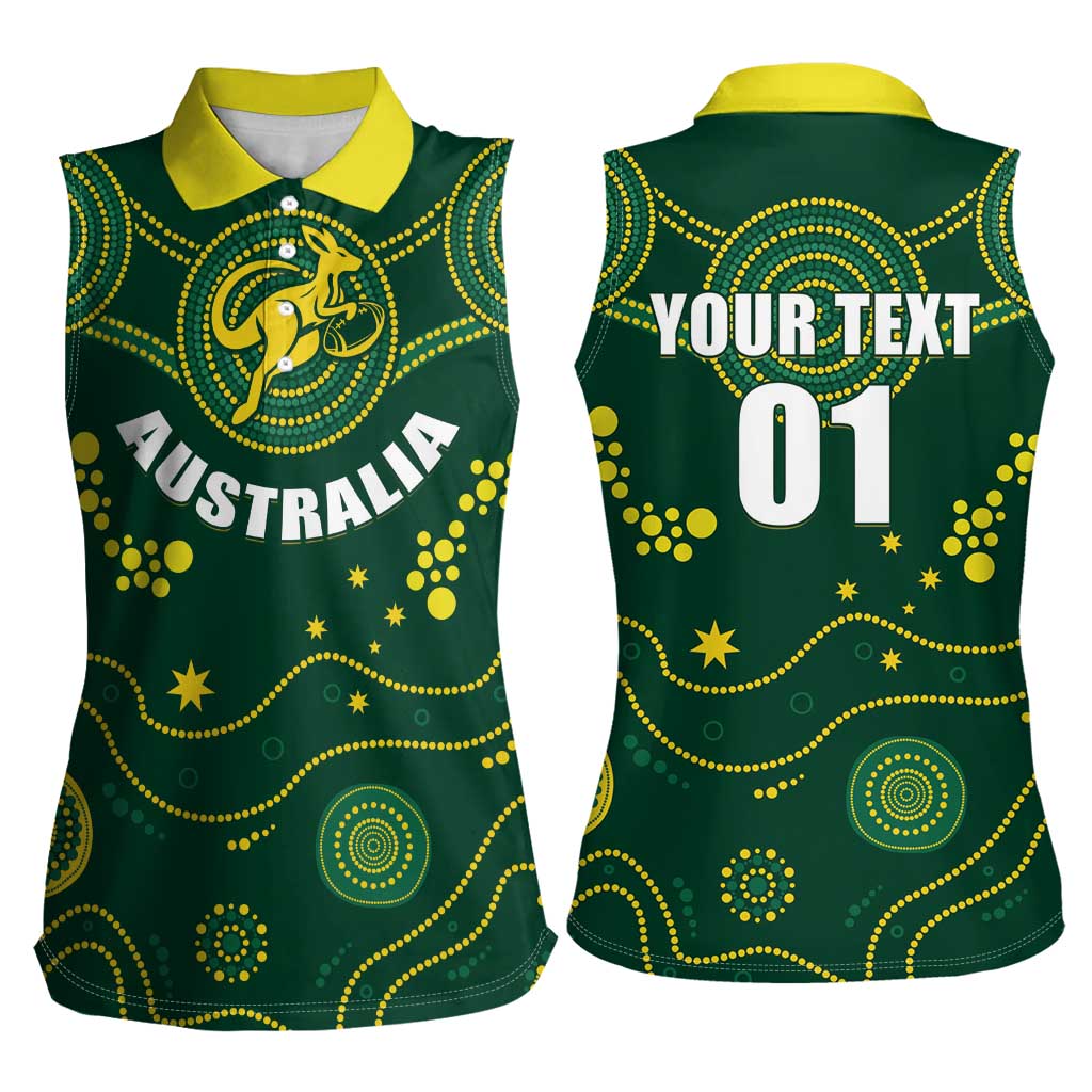Australia 2024 Rugby Women Sleeveless Polo Shirt Go Wallabies
