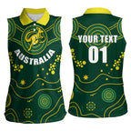 Australia 2024 Rugby Women Sleeveless Polo Shirt Go Wallabies