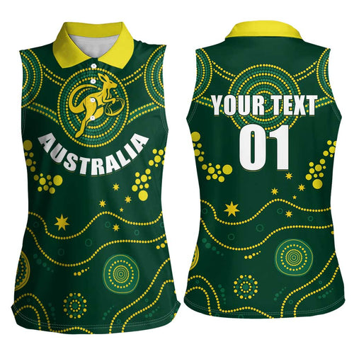 Australia 2024 Rugby Women Sleeveless Polo Shirt Go Wallabies