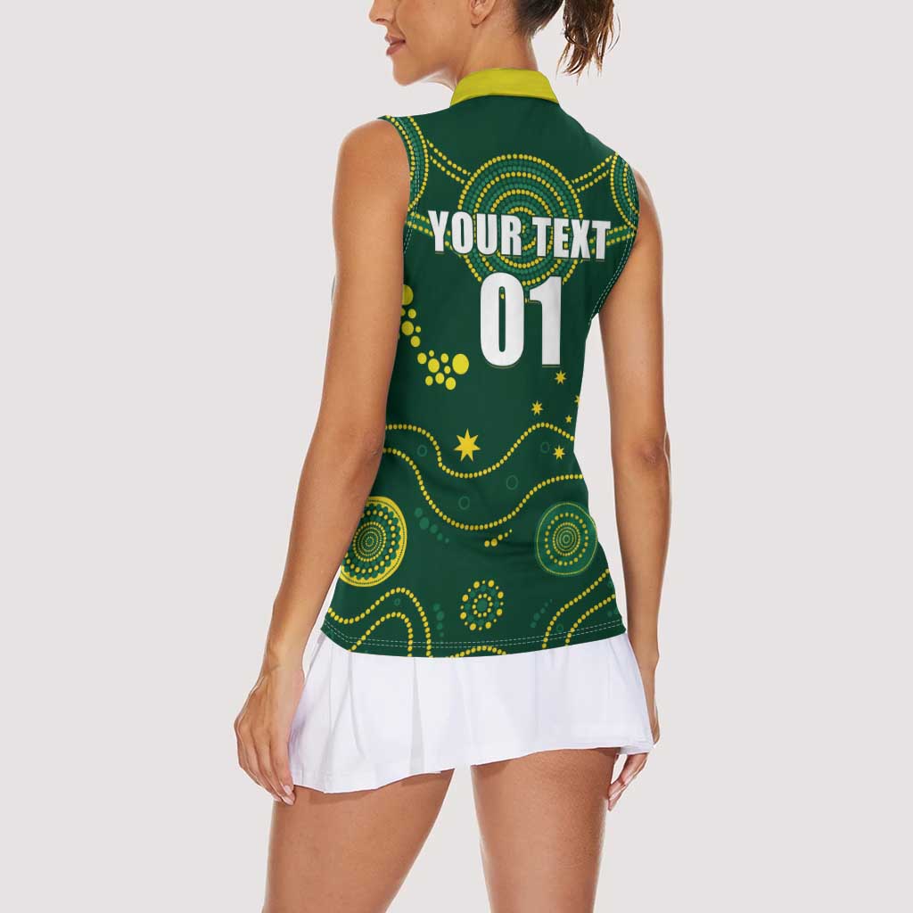 Australia 2024 Rugby Women Sleeveless Polo Shirt Go Wallabies