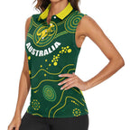 Australia 2024 Rugby Women Sleeveless Polo Shirt Go Wallabies
