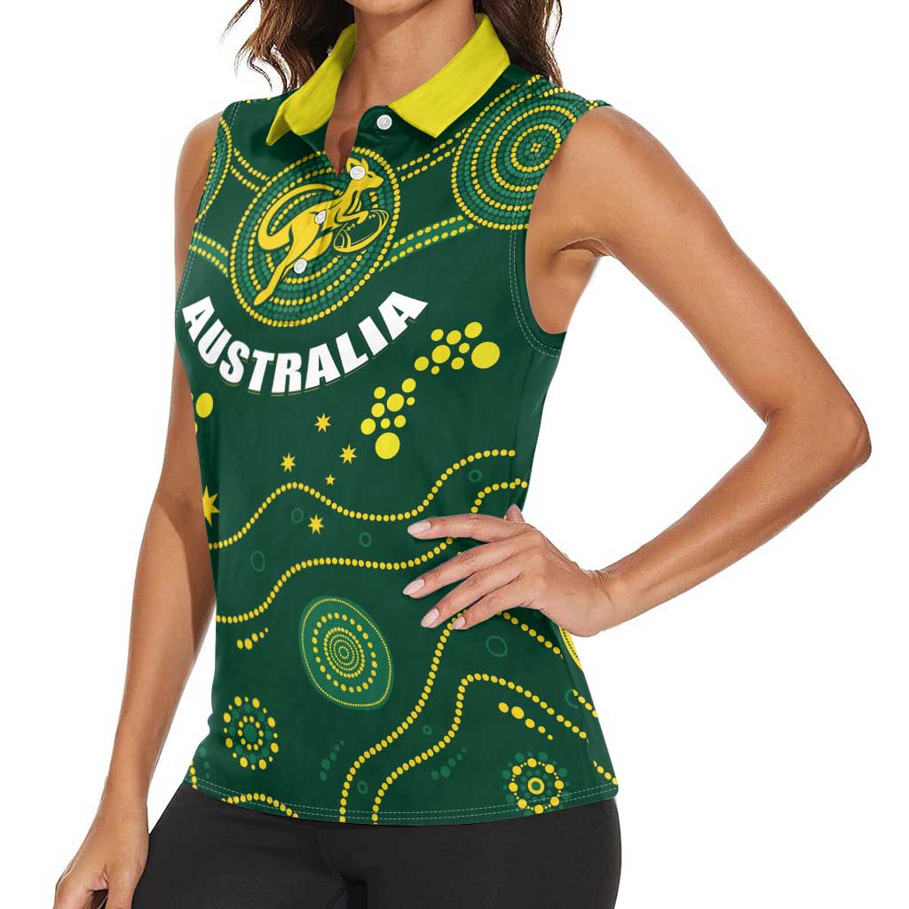 Australia 2024 Rugby Women Sleeveless Polo Shirt Go Wallabies