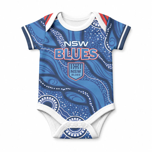NSW Blues Rugby Personalised Baby Onesie Cockroaches 2026 Come On