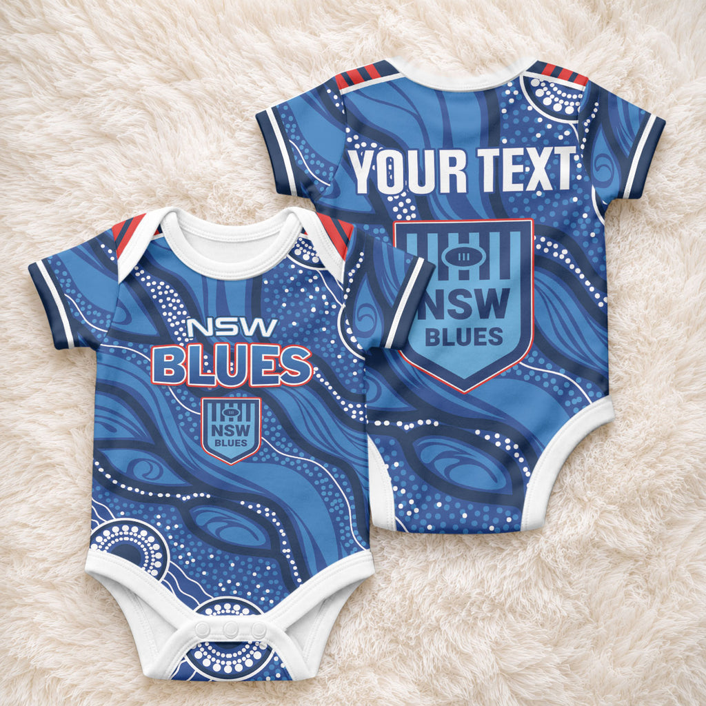 NSW Blues Rugby Personalised Baby Onesie Cockroaches 2026 Come On
