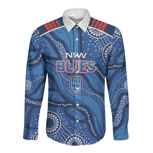 NSW Blues Rugby Personalised Long Sleeve Button Shirt Cockroaches 2026 Come On