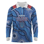 NSW Blues Rugby Personalised Long Sleeve Polo Shirt Cockroaches 2026 Come On