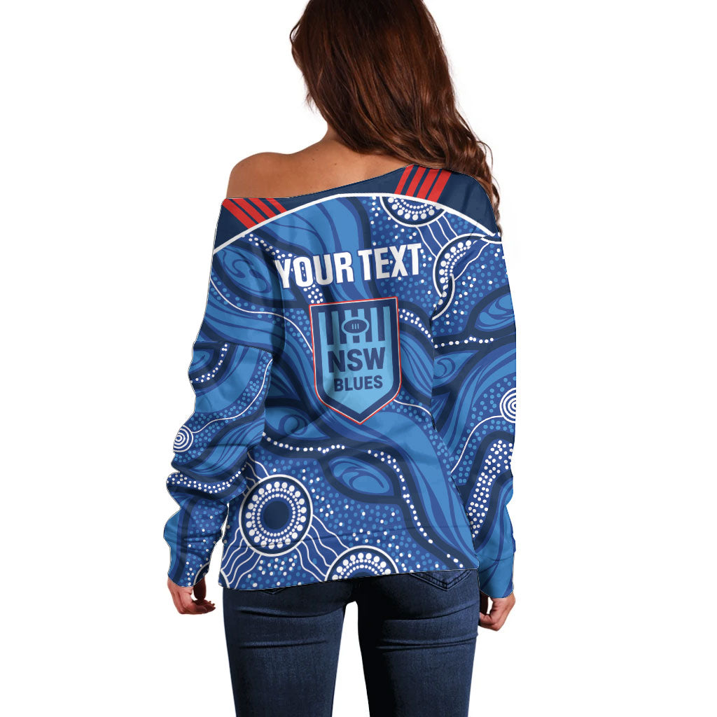 NSW Blues Rugby Personalised Off Shoulder Sweater Cockroaches 2026 Come On
