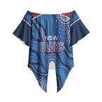NSW Blues Rugby Personalised Off Shoulder Wrap Waist Top Cockroaches 2026 Come On