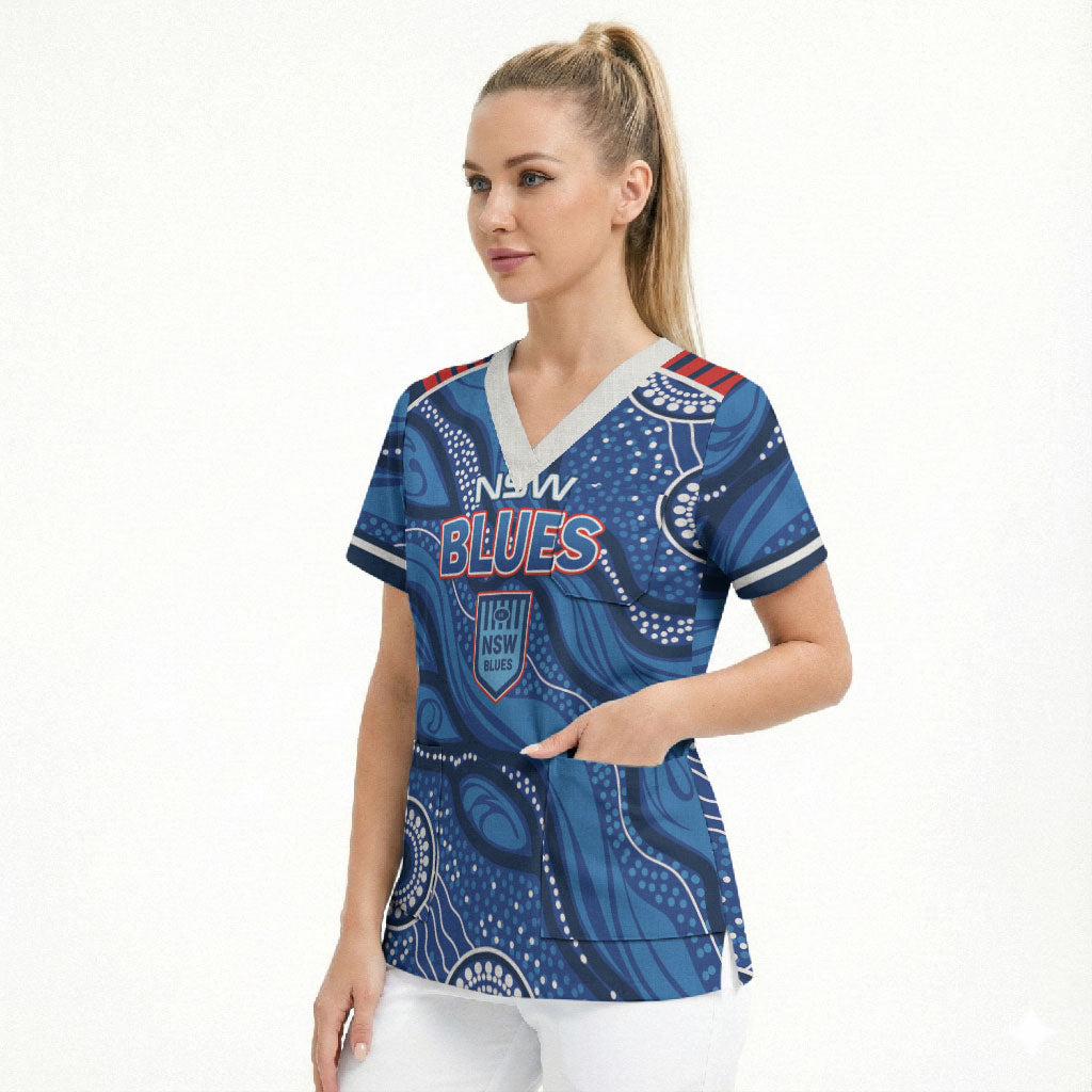 NSW Blues Rugby Personalised Scrub Top Cockroaches 2026 Come On