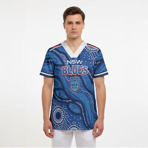 NSW Blues Rugby Personalised Scrub Top Cockroaches 2026 Come On