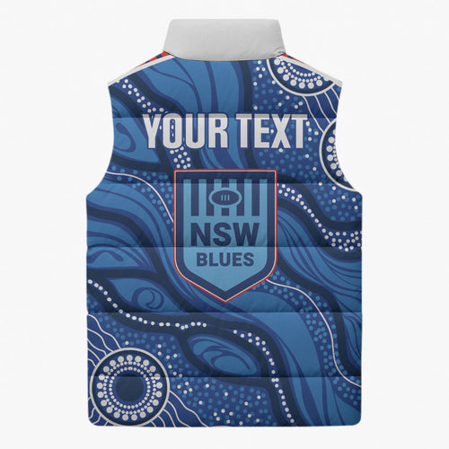 NSW Blues Rugby Personalised Sleeveless Puffer Jacket Cockroaches 2026 Come On