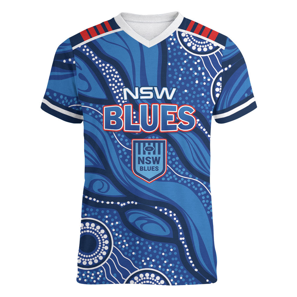 NSW Blues Rugby Personalised Women V-Neck T-Shirt Cockroaches 2026 Come On