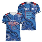 NSW Blues Rugby Personalised Women V-Neck T-Shirt Cockroaches 2026 Come On