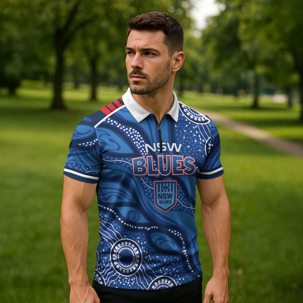 NSW Blues Rugby Personalised Zipper Polo Shirt Cockroaches 2026 Come On