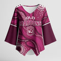 QLD Maroons Rugby Personalised Kimono Sleeve Blouse Cane Toads 2026 Come On