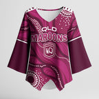 QLD Maroons Rugby Personalised Kimono Sleeve Blouse Cane Toads 2026 Come On