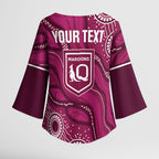 QLD Maroons Rugby Personalised Kimono Sleeve Blouse Cane Toads 2026 Come On