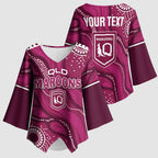 QLD Maroons Rugby Personalised Kimono Sleeve Blouse Cane Toads 2026 Come On
