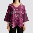 QLD Maroons Rugby Personalised Kimono Sleeve Blouse Cane Toads 2026 Come On