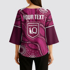 QLD Maroons Rugby Personalised Kimono Sleeve Blouse Cane Toads 2026 Come On