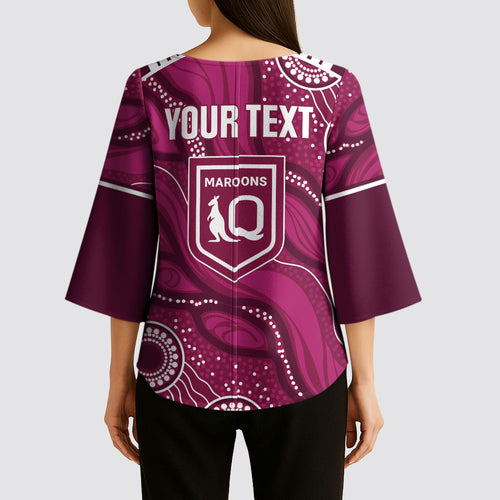 QLD Maroons Rugby Personalised Kimono Sleeve Blouse Cane Toads 2026 Come On