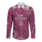 QLD Maroons Rugby Personalised Long Sleeve Button Shirt Cane Toads 2026 Come On