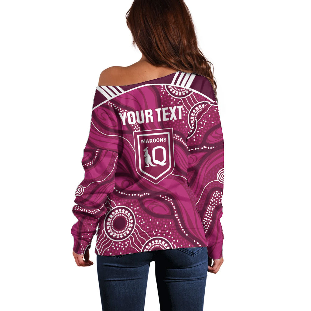 QLD Maroons Rugby Personalised Off Shoulder Sweater Cane Toads 2026 Come On