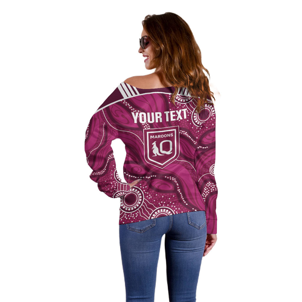 QLD Maroons Rugby Personalised Off Shoulder Sweater Cane Toads 2026 Come On