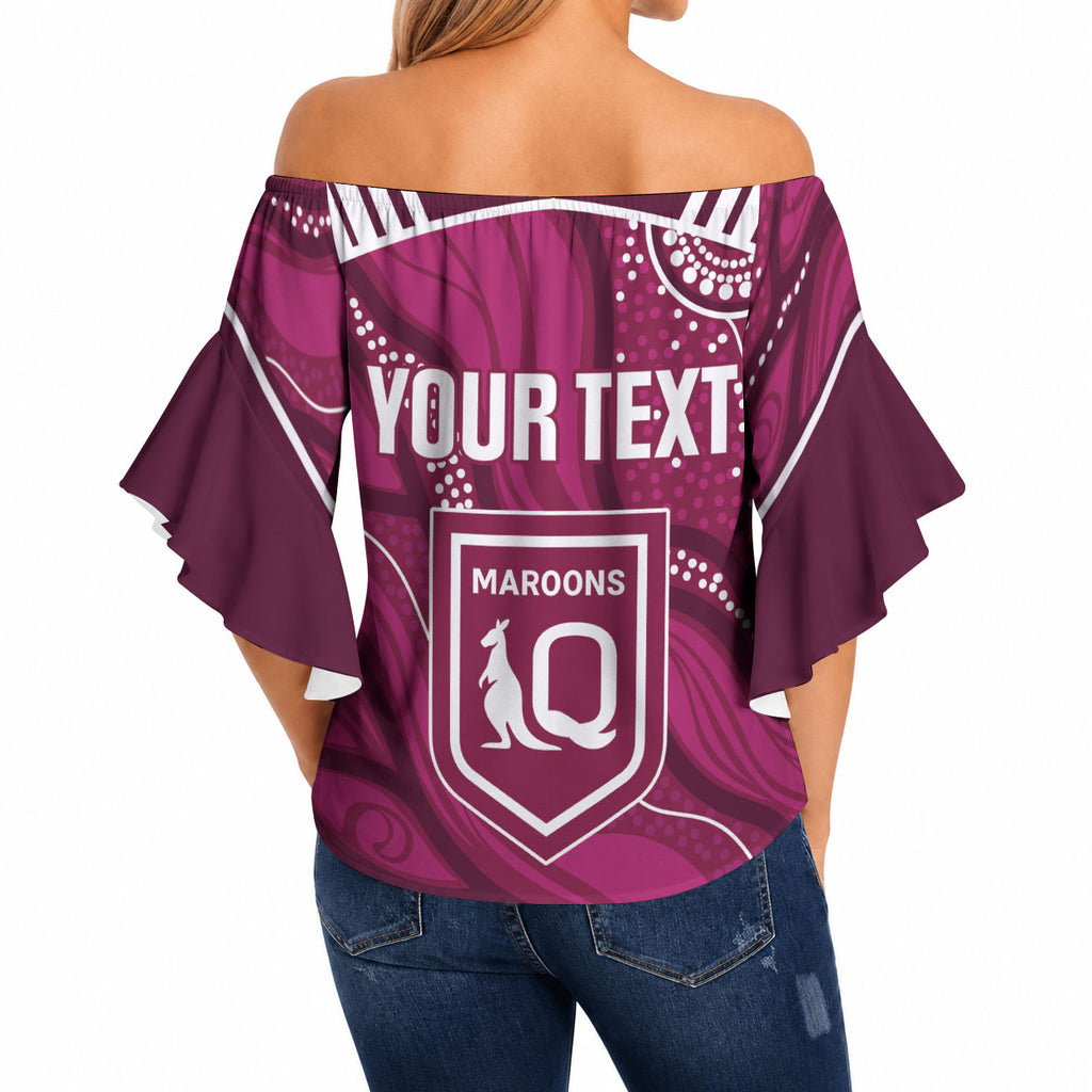 QLD Maroons Rugby Personalised Off Shoulder Wrap Waist Top Cane Toads 2026 Come On