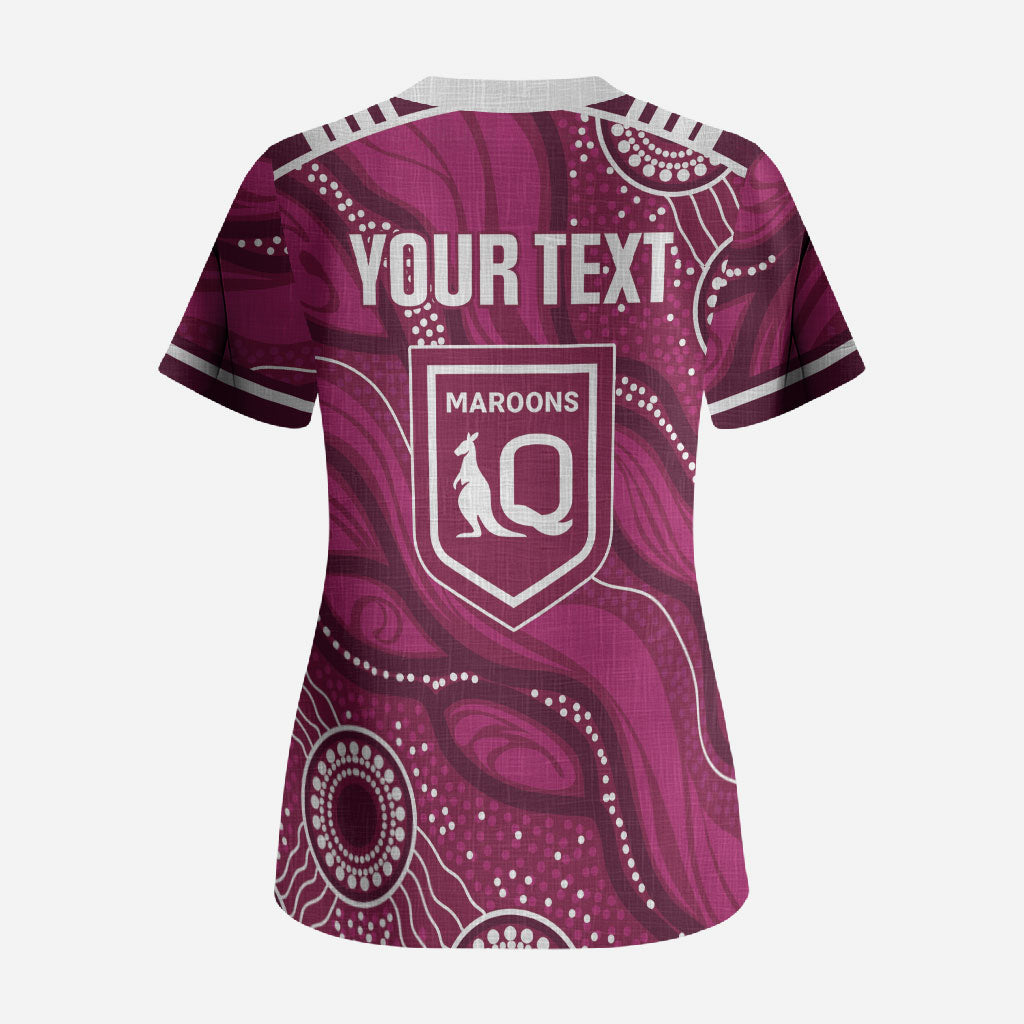 QLD Maroons Rugby Personalised Scrub Top Cane Toads 2026 Come On