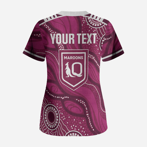 QLD Maroons Rugby Personalised Scrub Top Cane Toads 2026 Come On