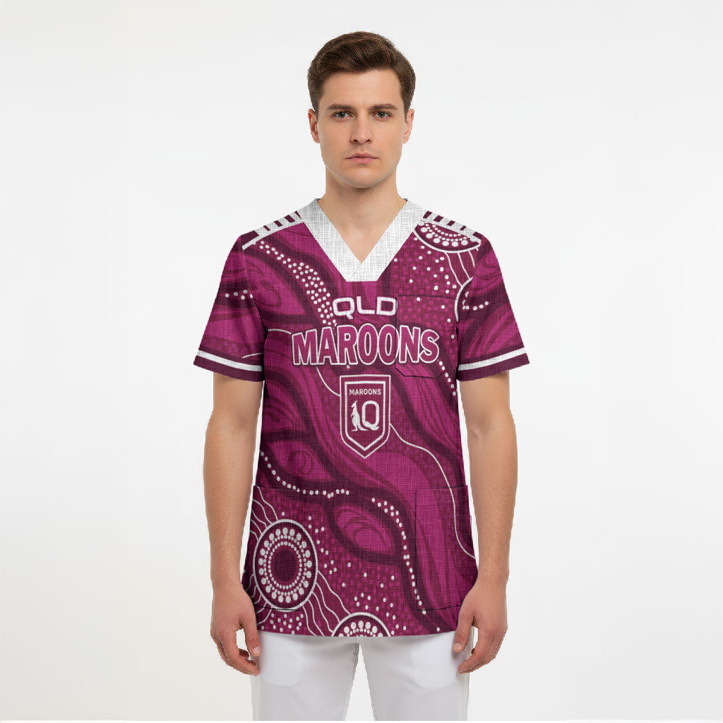 QLD Maroons Rugby Personalised Scrub Top Cane Toads 2026 Come On