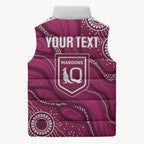 QLD Maroons Rugby Personalised Sleeveless Puffer Jacket Cane Toads 2026 Come On