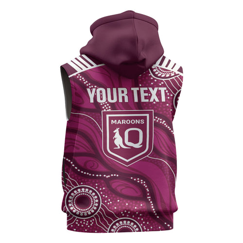 QLD Maroons Rugby Personalised Sleeveless Zip Hoodie Cane Toads 2026 Come On