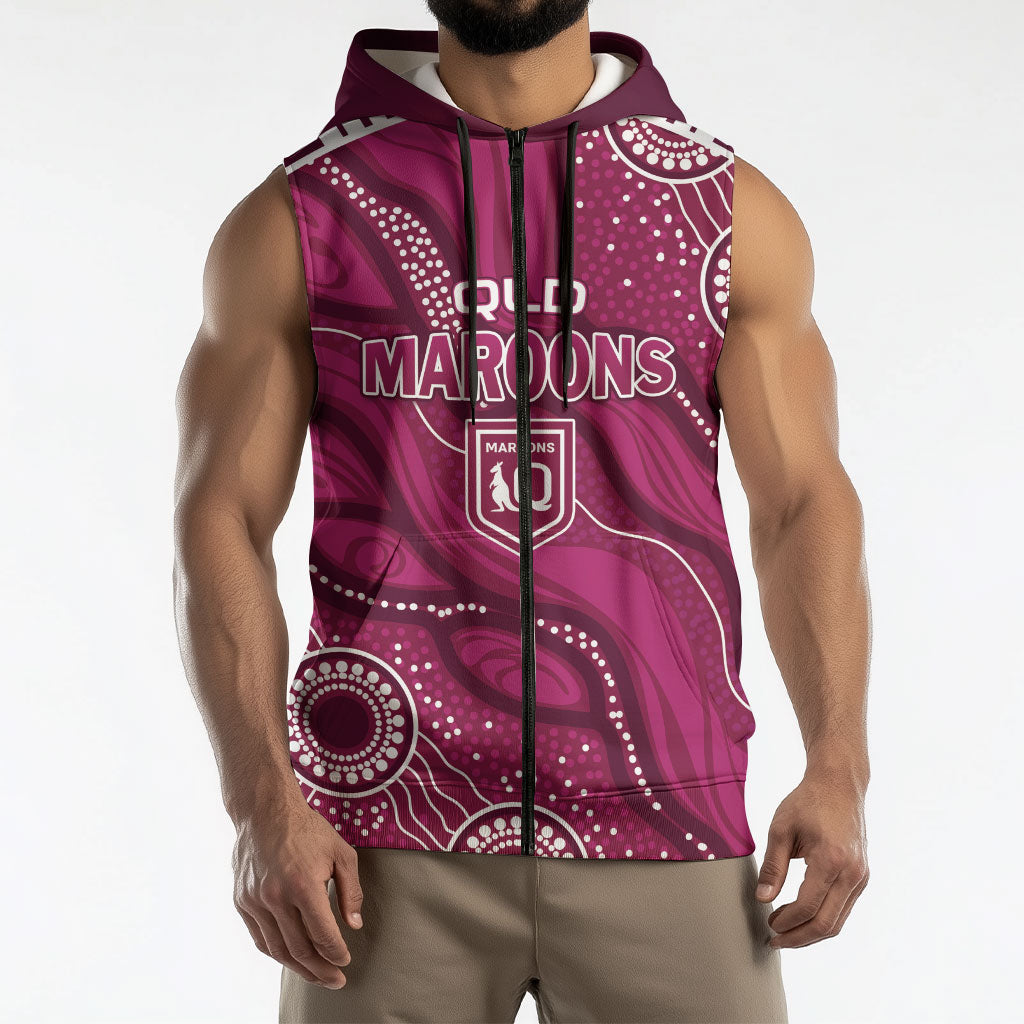 QLD Maroons Rugby Personalised Sleeveless Zip Hoodie Cane Toads 2026 Come On