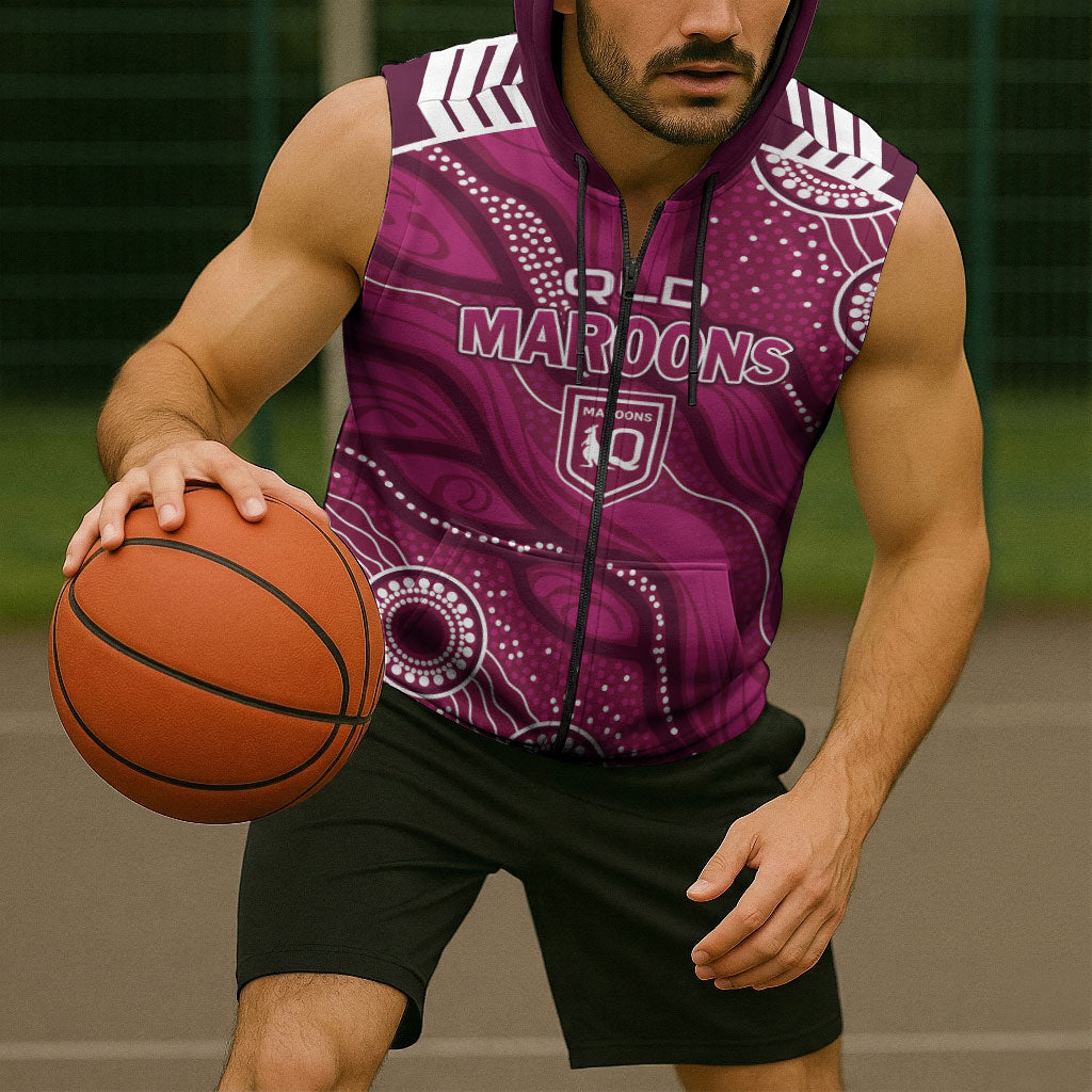 QLD Maroons Rugby Personalised Sleeveless Zip Hoodie Cane Toads 2026 Come On