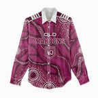 QLD Maroons Rugby Personalised Women Casual Shirt Cane Toads 2026 Come On