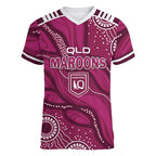 QLD Maroons Rugby Personalised Women V-Neck T-Shirt Cane Toads 2026 Come On