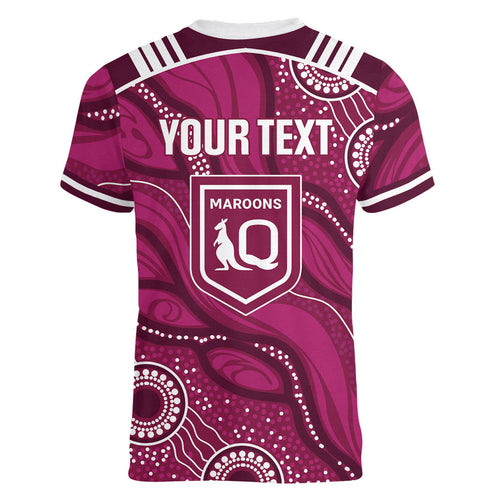 QLD Maroons Rugby Personalised Women V-Neck T-Shirt Cane Toads 2026 Come On