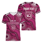 QLD Maroons Rugby Personalised Women V-Neck T-Shirt Cane Toads 2026 Come On