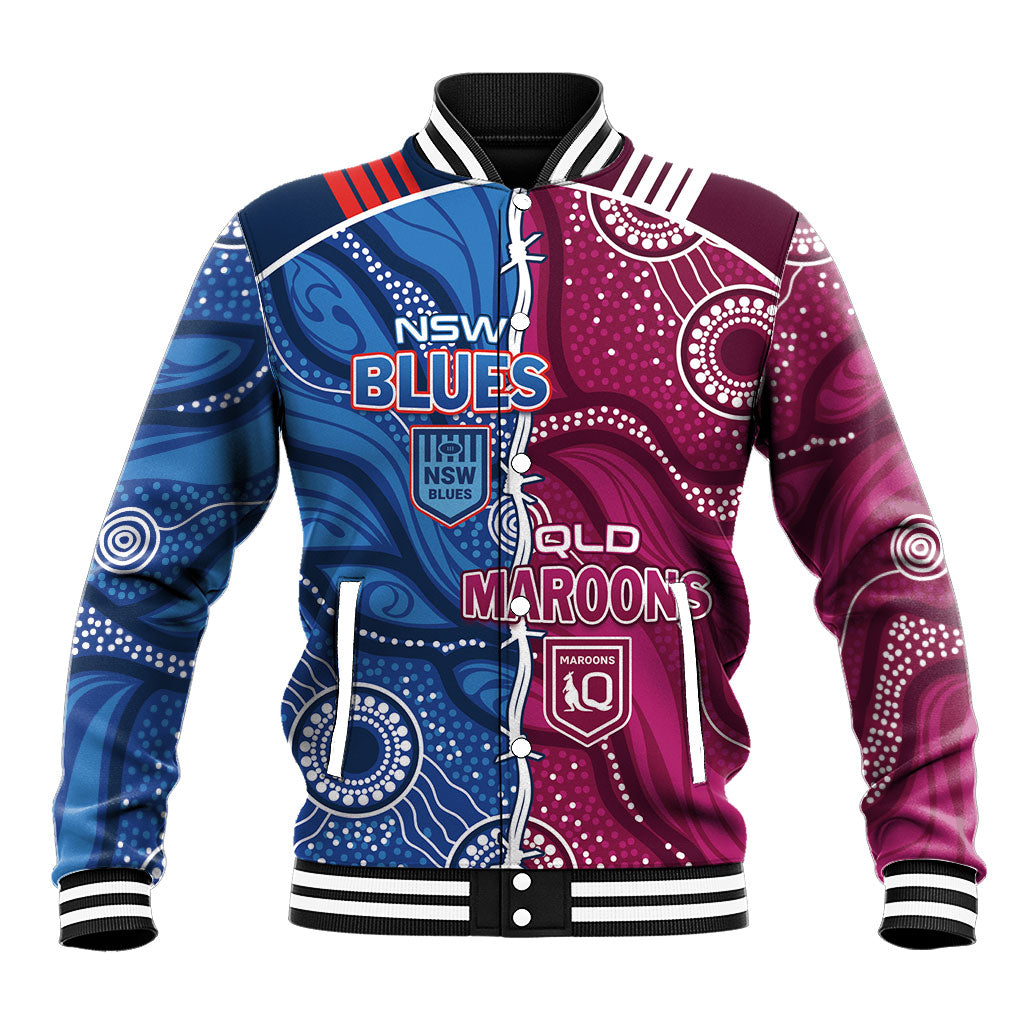 NSW Blues and QLD Maroons Rugby Personalised Baseball Jacket 2026 Come On Together