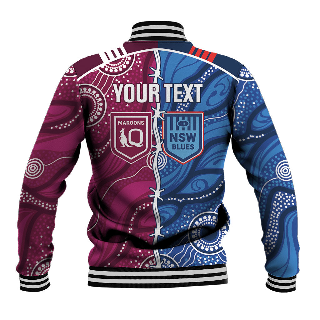 NSW Blues and QLD Maroons Rugby Personalised Baseball Jacket 2026 Come On Together