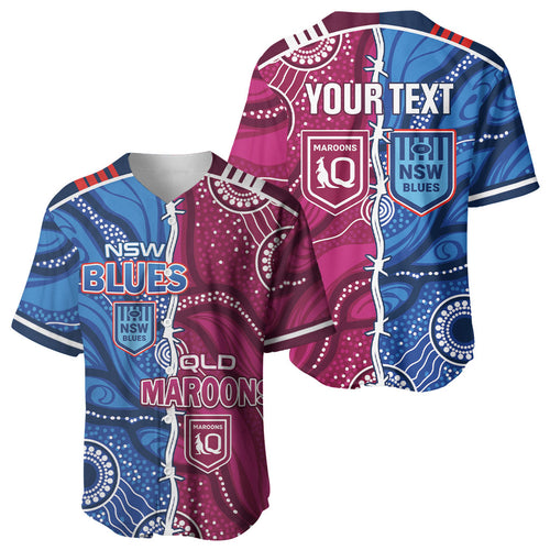 NSW Blues and QLD Maroons Rugby Personalised Baseball Jersey 2026 Come On Together