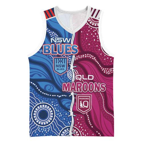 NSW Blues and QLD Maroons Rugby Personalised Basketball Jersey 2026 Come On Together