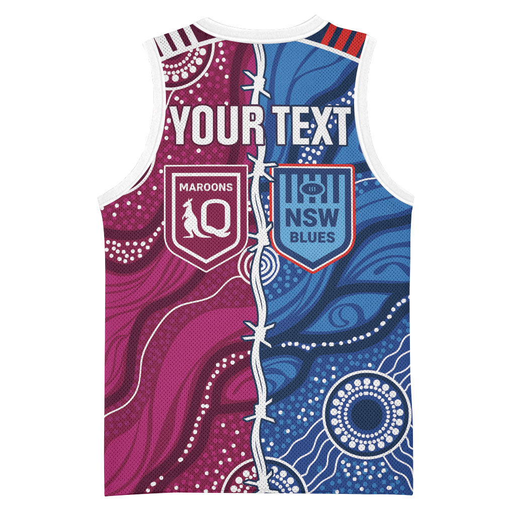 NSW Blues and QLD Maroons Rugby Personalised Basketball Jersey 2026 Come On Together